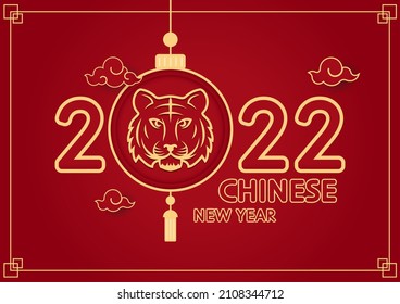 Happy Chinese new year. Year of Tiger. Chinese new year 2022 poster.