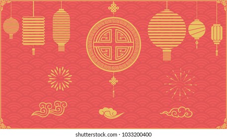 Happy Chinese New Year, traditional background; 