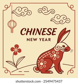 Happy Chinese new year vector poster design