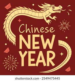 Happy Chinese new year vector poster design