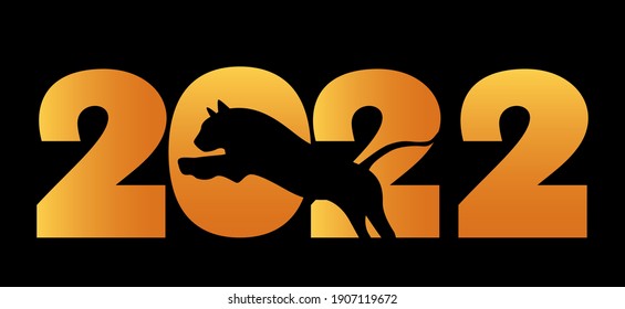 Happy Chinese New Year. zodiac sign symbol tiger 2022. Template for banner, poster, greeting card. abstract flat vector illustration
