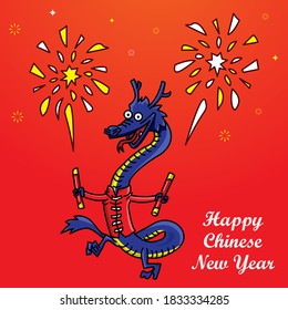 Happy Chinese New Year.Year of the Dragon.Chinese zodiac symbol of Vector Design.