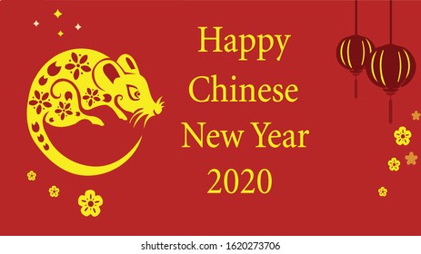 Happy Chinese Newyear 2020 Rat Gold