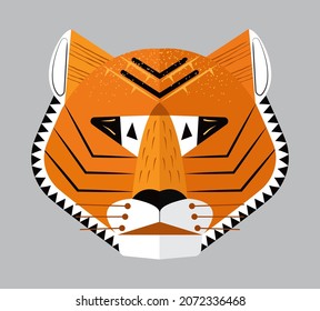 Happy Chinese Tiger New Year 2022 banner vector. Hieroglyphic means wish of Happy New Year. Asian year of the tiger. 