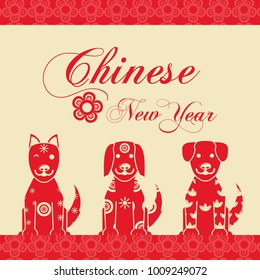 happy chinese year 2018 year of dog design