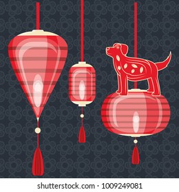 happy chinese year 2018 year of dog design