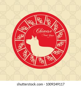 happy chinese year 2018 year of dog design