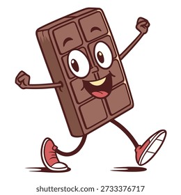 Ícone vetorial mínimo da barra de chocolate feliz