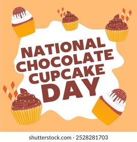 happy chocolate cupcake day with delicious chocolate