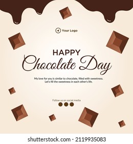 Happy chocolate day banner design template.