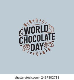 Happy chocolate day beautiful handwriting lettering design.