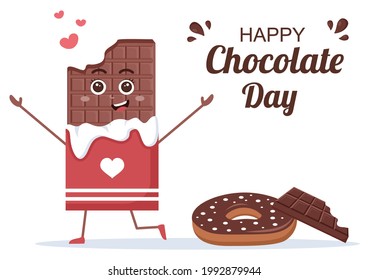 Happy Chocolate Day Celebration Vector Illustration. Suitable For Greeting Cards, Posters and Background