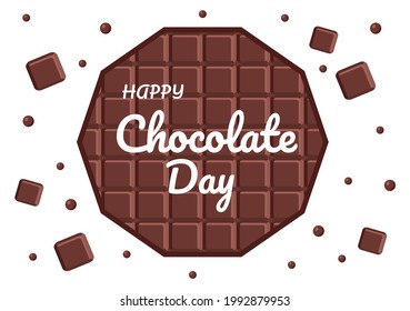 Feliz Día del Chocolate Ilustración Vector. Adecuado para tarjetas de felicitación, carteles y fondo