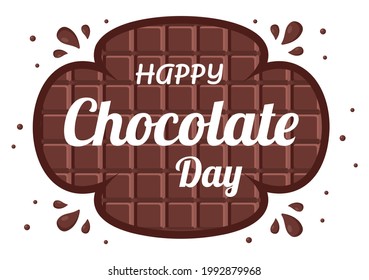 Feliz Día del Chocolate Ilustración Vector. Adecuado para tarjetas de felicitación, carteles y fondo