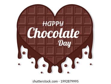 Happy Chocolate Day Celebration Vector Illustration. Suitable For Greeting Cards, Posters and Background