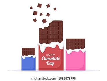 Happy Chocolate Day Celebration Vector Illustration. Suitable For Greeting Cards, Posters and Background