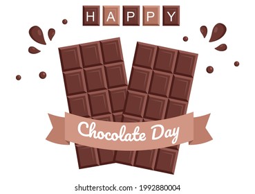 Happy Chocolate Day Celebration Vector Illustration. Suitable For Greeting Cards, Posters and Background