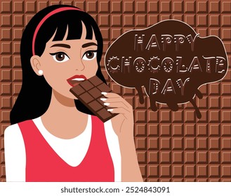 
Happy Chocolate Day flat vector illustration