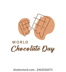 Happy chocolate day isolated on white background for World Chocolate Day.