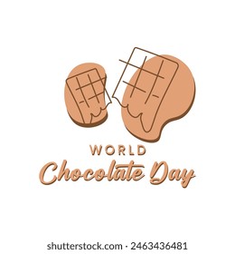 Happy chocolate day postcard or banner. Vector