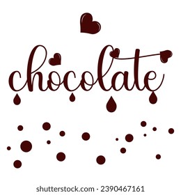 Happy chocolate day postcard or banner.large vector logos chocolate template,Chocolate logo vector illustration,chocolate heart.