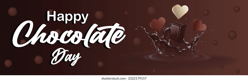 Happy Chocolate day poster banner vector delicious