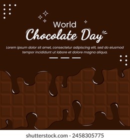 Happy Chocolate Day Social Media Post Template Flat Design Cartoon Background Vector Illustration