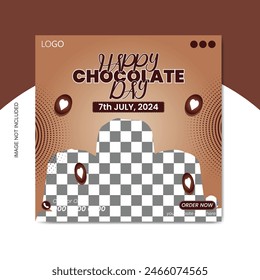 Happy Chocolate day social media banner template celebrating the festival.