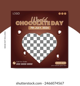 Happy Chocolate day social media banner template celebrating the festival.