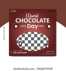 Happy Chocolate day social media banner template celebrating the festival.