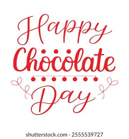 Happy chocolate day text efact illustration