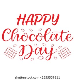 Happy chocolate day text efact illustration