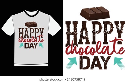 Feliz Día del Chocolate , Hoy es el Día del Chocolate Caliente diseño de la camiseta del Vector