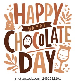 Feliz Día del Chocolate , Hoy es el Día del Chocolate Caliente diseño de la camiseta del Vector