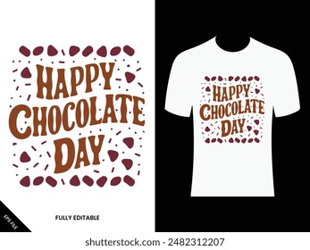 Feliz Día del Chocolate , Hoy es el Día del Chocolate Caliente diseño de la camiseta del Vector