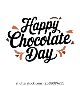 Happy Chocolate Day Typography Calligraphy Art, Vector Design, vector illustration background.