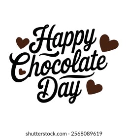 Happy Chocolate Day Typography Calligraphy Art, Vector Design, vector illustration background.