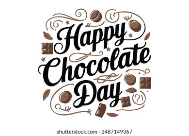 Happy chocolate day vector art illustration