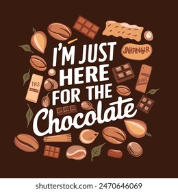 happy chocolate day vector graphics design with calligraphic