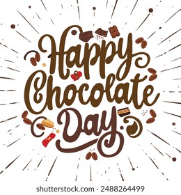 happy chocolate day vector illustration style