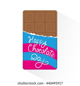 Happy Chocolate Day. Vector Chocolate. Lettering. EPS10