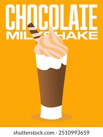 feliz dia de milkshake de chocolate com delicioso milkshake de chocolate