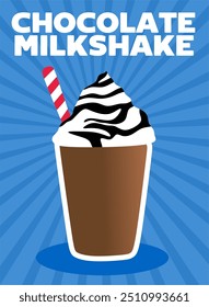 feliz dia de milkshake de chocolate com delicioso milkshake de chocolate