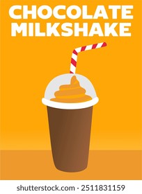 feliz dia de milkshake de chocolate com delicioso milkshake de chocolate