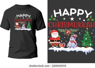 Happy chrismukkah t shirt design.