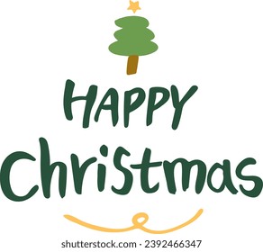happy christmas calligraphy design handwritting