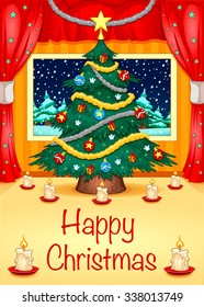 Happy Christmas Card. Vector illustration