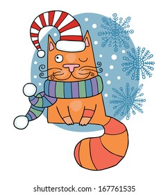 happy christmas cat