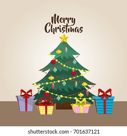 happy christmas celebration with decoration design