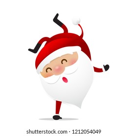 Happy Christmas character Santa claus cartoon isolated on whire background vector illustration eps10